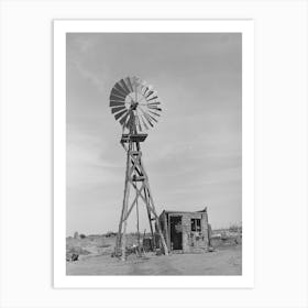 Windmill And Milk House Of The Bosley Reorganization Unit,Baca County, Colorado By Russell Lee Art Print