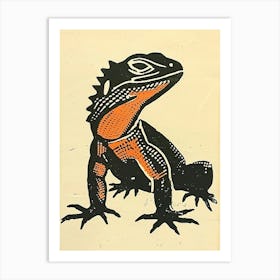 Panther Chameleon Bold Block 1 Art Print