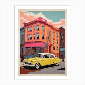 Default Williamsburg New York Colorful Silkscreen Illustration Art Print