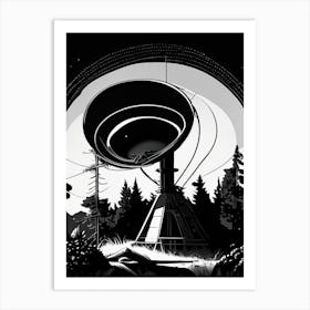 Radio Telescope Noir Comic Space Art Print