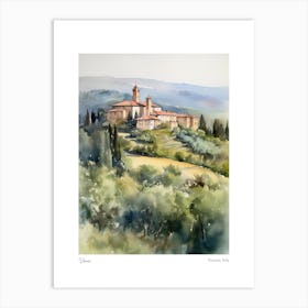 Vinci, Tuscany, Italy 4 Watercolour Travel Poster Art Print