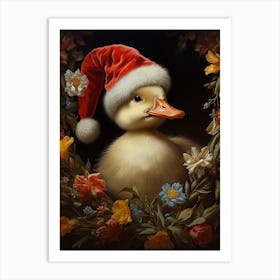 Traditional Christmas Duckling 2 Art Print