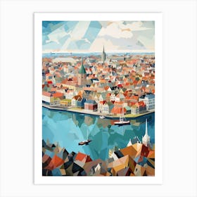 Copenhagen, Denmark, Geometric Illustration 4 Art Print