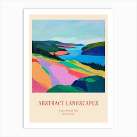 Colourful Abstract Acadia National Park Usa 1 Poster Art Print
