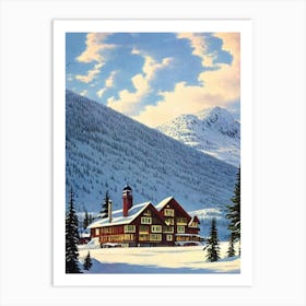 Levi, Finland Ski Resort Vintage Landscape 1 Skiing Poster Art Print