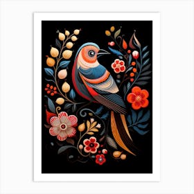 Folk Bird Illustration House Sparrow 4 Art Print