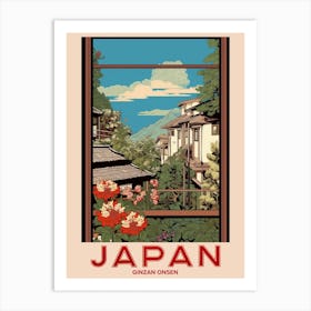 Ginzan Onsen, Visit Japan Vintage Travel Art 4 Art Print