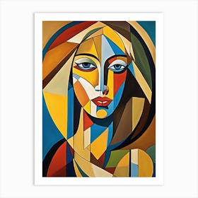 Woman Portrait Cubism Pablo Picasso Style (10) Art Print