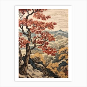 Sweet Cherry 2 Vintage Autumn Tree Print  Art Print