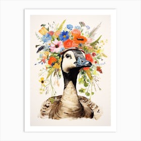 Bird With A Flower Crown Canada Goose 1 Art Print