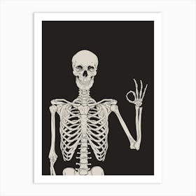 Halloween Skeleton Okay Sign Art Print