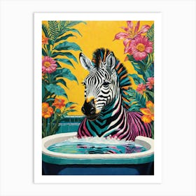 Zebra In The Tub Art Print