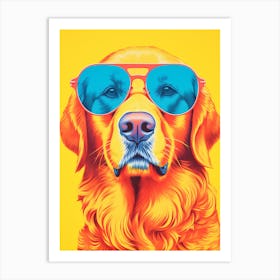 Golden Retriever With Sunglasses 1 Art Print