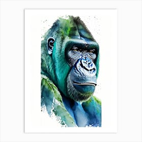 Cheeky Gorilla Gorillas Mosaic Watercolour 1 Art Print