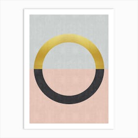 Circles with gold 1 Art Print