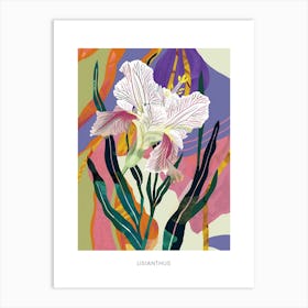 Colourful Flower Illustration Poster Lisianthus 3 Art Print