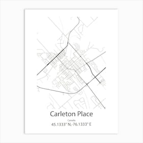 Carleton Place,Canada Minimalist Map Art Print