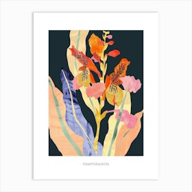 Colourful Flower Illustration Poster Snapdragon 1 Art Print
