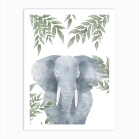 Watercolour Elephant Boho nursery print Art Print