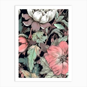 Floral Pattern nature meadow flowers 1 Art Print