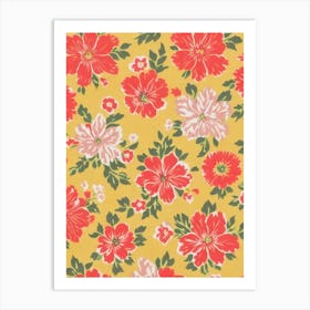 Canterbury Bell Floral Print Warm Tones 2 Flower Art Print