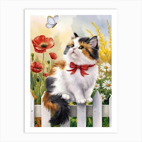 Cat On A Fence Art Print