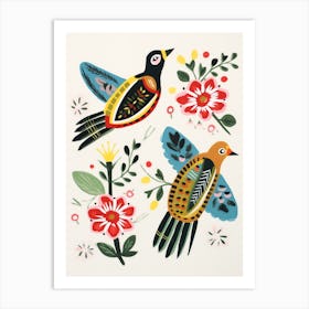 Folk Style Bird Painting Falcon 1 Art Print