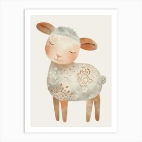 Charming Nursery Kids Animals Lamb 3 Art Print