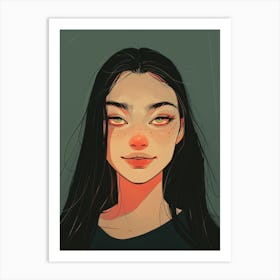 Cute Girl Face Art Print