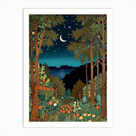 William Morris Night In The Forest 17 Art Print