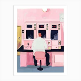 Man In A Pink Room Art Print