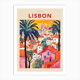 Lisbon Portugal 6 Fauvist Travel Poster Art Print