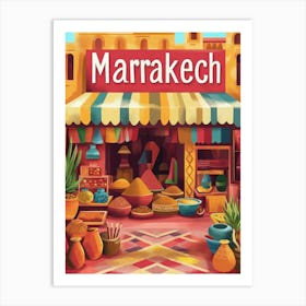 Aihrgdesign A 1970s Inspired Travel Poster For Marrakech 2 Art Print