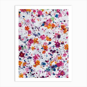 Flowers Splatter Art Print