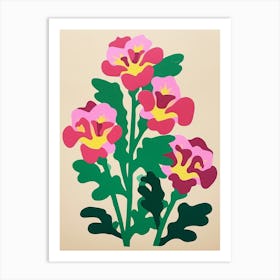 Cut Out Style Flower Art Snapdragon 3 Art Print