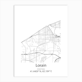 Lorain,United States Minimalist Map Poster