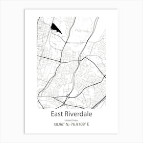 East Riverdale,United States Minimalist Map Art Print