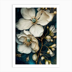 White Flowers Canvas Art Print