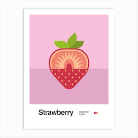 Minimalist Strawberry Poster - Seasonal Fruits Art Print Art Print