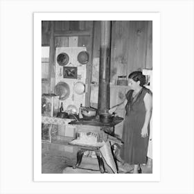 Wife Of Mexican Farm Owner In Kitchen, Hidalgo County, Texas By Russell Lee Art Print