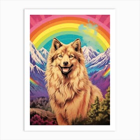 Himalayan Wolf Retro Colourful 3 Art Print
