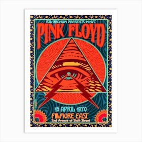 Pink Floyd At The Fillmore East 1970 Art Print