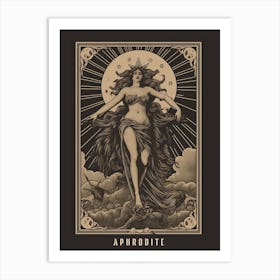 Aphrodite Tarot Card B&W 2 Art Print