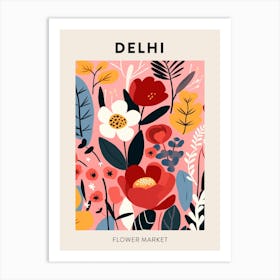 Flower Market Poster Delhi India Art Print
