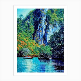 Ao Phang Nga National Park Thailand Pointillism Art Print