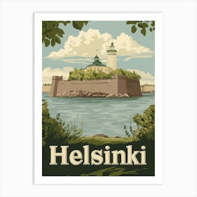 Aihrgdesign A Mid Century Modern Travel Poster For Helsinki 1 Art Print