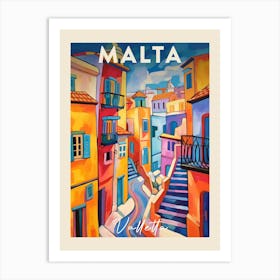 Valletta Malta 4 Fauvist Painting Travel Poster Art Print