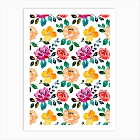 Floral Pattern.Colorful roses. Flower day. artistic work. A gift for someone you love. Decorate the place with art. Imprint of a beautiful artist. 2 Art Print