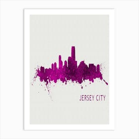 Jersey City New Jersey City Purple Art Print