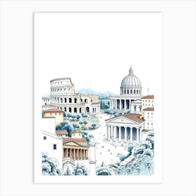 Rome Cityscape Art Print